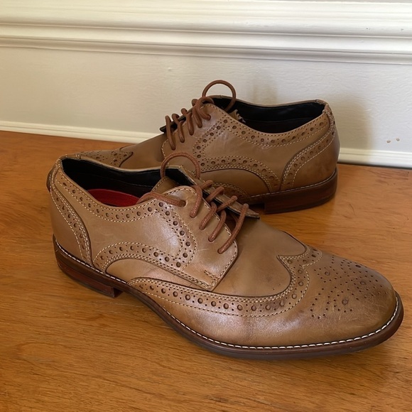 Rockport Tan Leather Oxford Wingtip Oxford Shoe Men Size 7 - Picture 1 of 6
